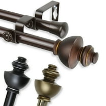 Madalena Double 13/16 inch dia. Curtain Rod 28-48" - Black