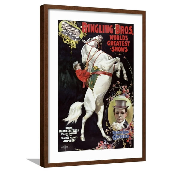 Art.com Madam Costello Giclee Print, Brown Frame Wall Art, 21" x 29"