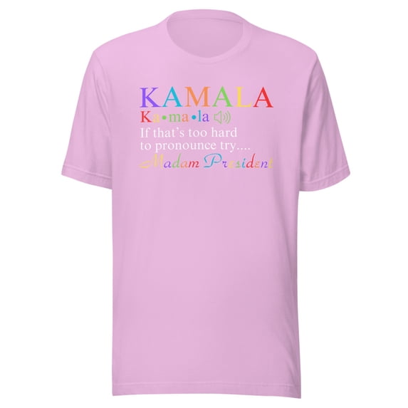 Madam President Shirt, Kamala Harris Shirt, Unisex, Democrat Tee, Election 2024, Vote Democrat T-shirt, Colors Kamala Tee, US Election (Lilac, S)