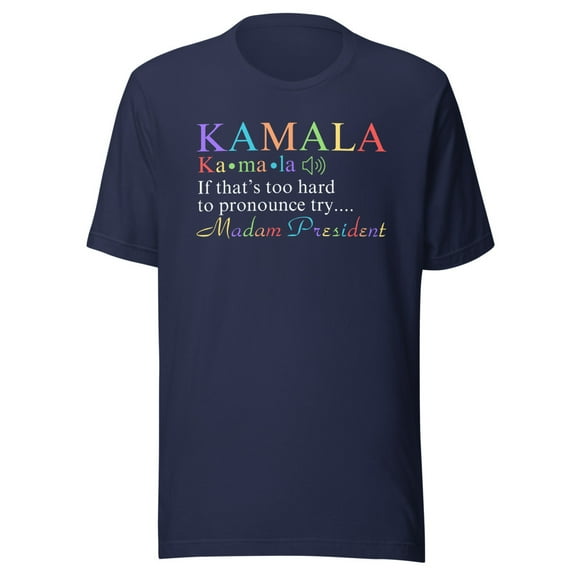 Madam President Shirt, Kamala Harris Shirt, Unisex, Democrat Tee, Election 2024, Vote Democrat T-shirt, Colors Kamala Tee, US Election (Navy, S)