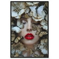thumbnail image 1 of Madama Butterfly Canvas Floral Collage Wall Art by Art Remedy, Black Frame, 16" x 24", 1 of 7