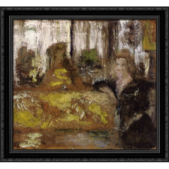 Madame Arthur Fontaine 30x28 Large Black Ornate Wood Framed Canvas Art by Edouard Vuillard