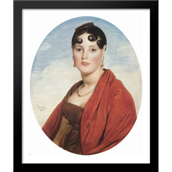 Madame Aymon, known as La Belle ZΘlie 28x34 Large Black Wood Framed Print Art by Jean Auguste Dominique Ingres