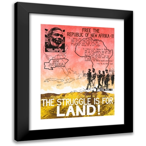 Madame Binh Graphics Collective 19x24 Black Modern Framed Museum Art Print Titled - The Struggle is for Land! (1970)