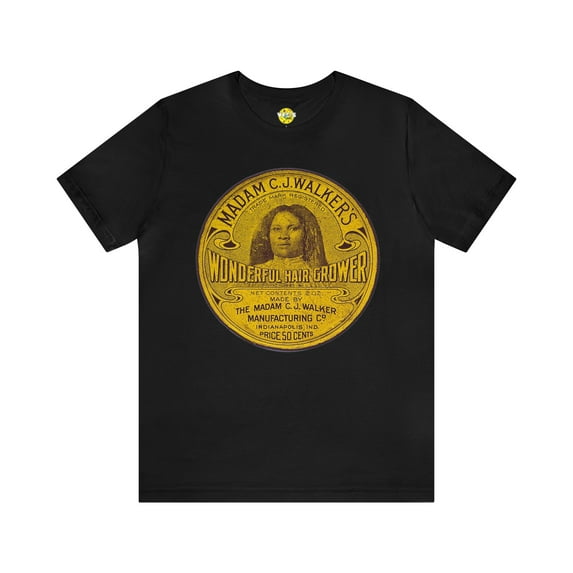 Madame CJ Walker Hair Grower Vintage Label TShirt, Black History Icon Tee