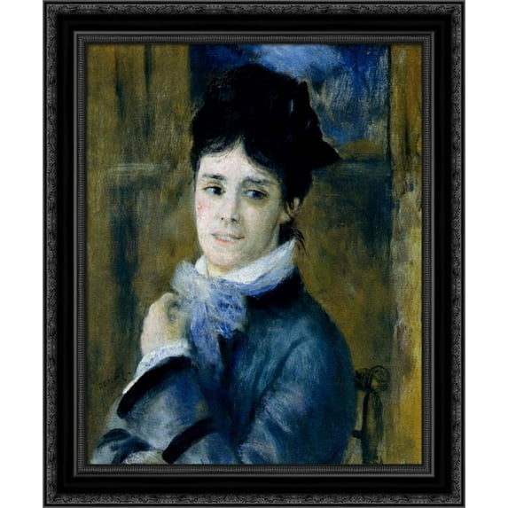 Madame Claude Monet (Camille) 20x23 Black Ornate Wood Framed Canvas Art by Renoir, Pierre Auguste