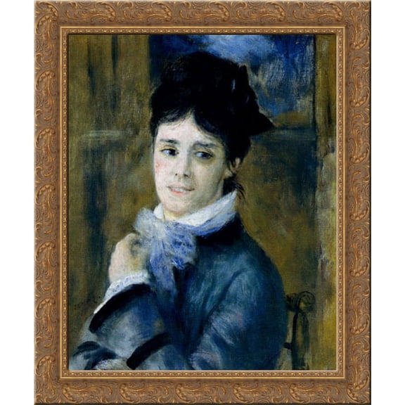 Madame Claude Monet (Camille) 20x23 Gold Ornate Wood Framed Canvas Art by Renoir, Pierre Auguste