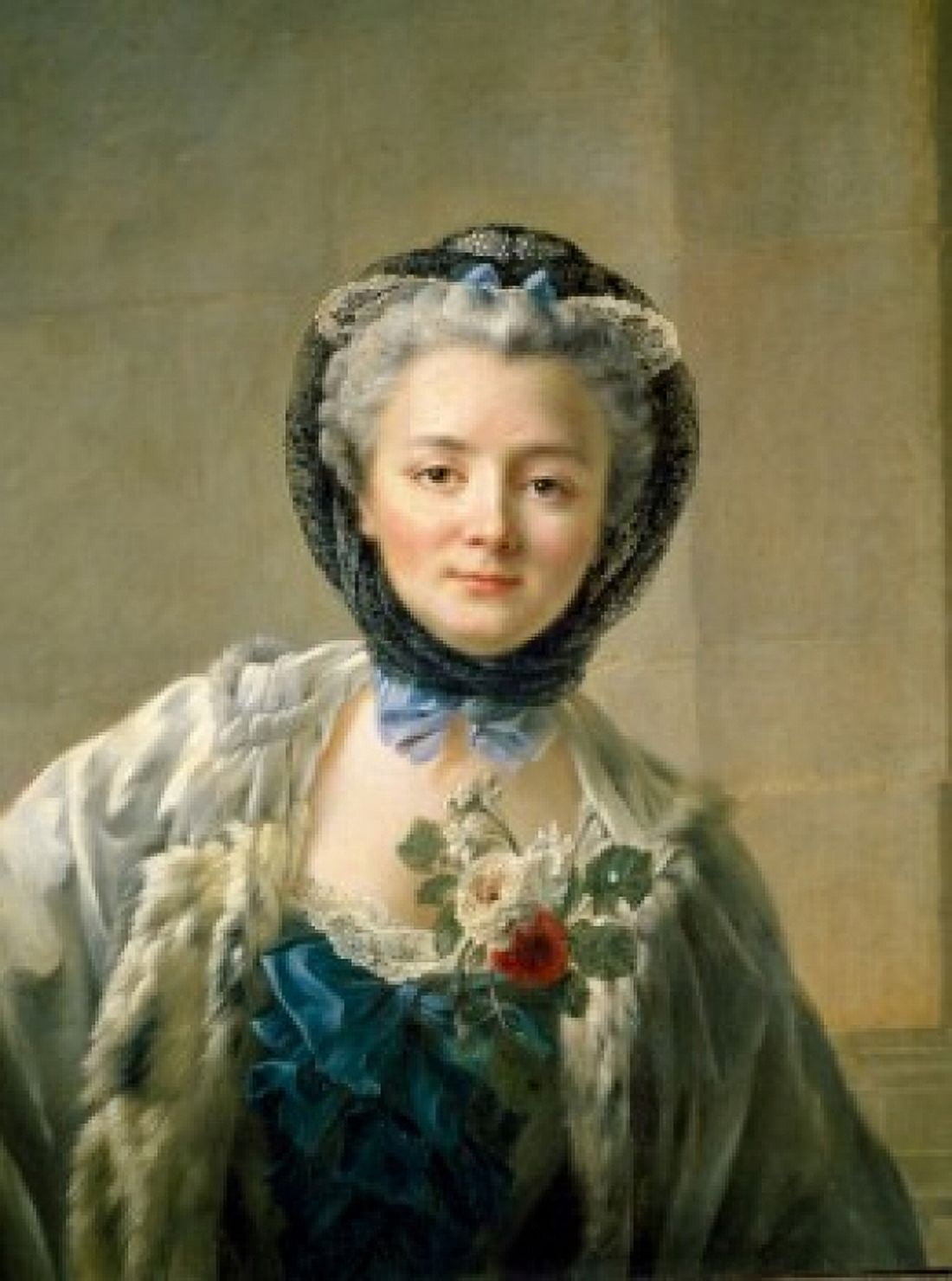 Madame Drouais by Francois Hubert Drouais (1727-1775) France Paris Musee du Louvre Canvas Art - Francois Hubert Drouais (18 x 24)