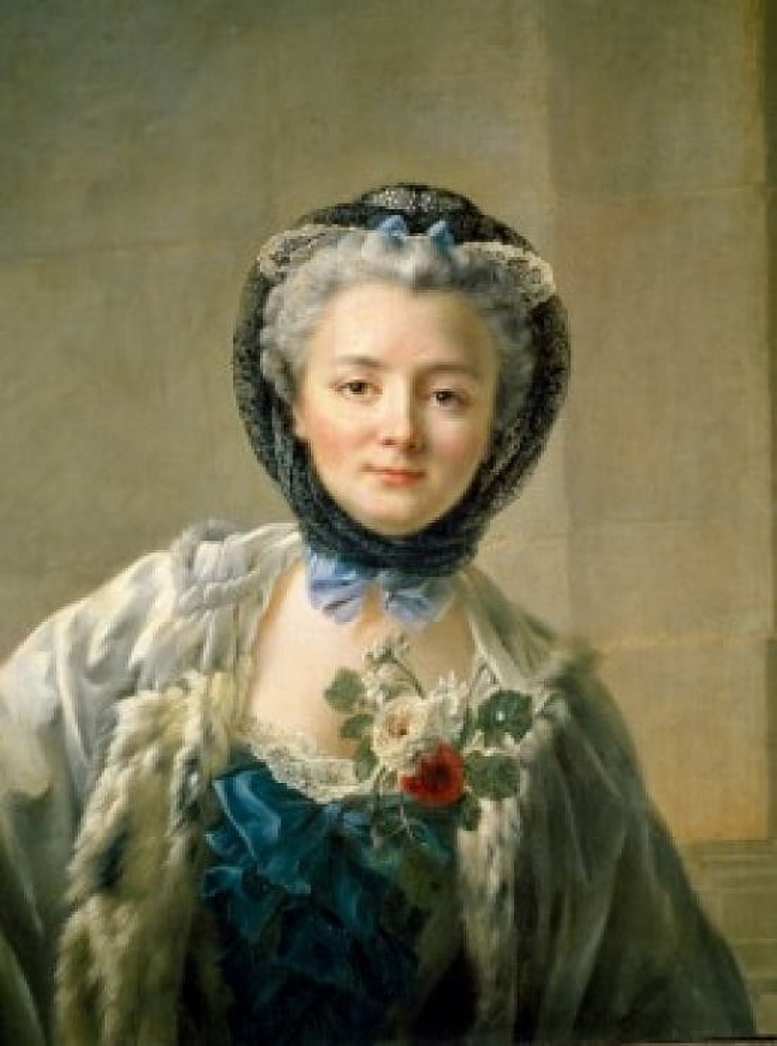 Madame Drouais by Francois Hubert Drouais (1727-1775) France Paris Musee du Louvre Canvas Art - Francois Hubert Drouais (24 x 36)