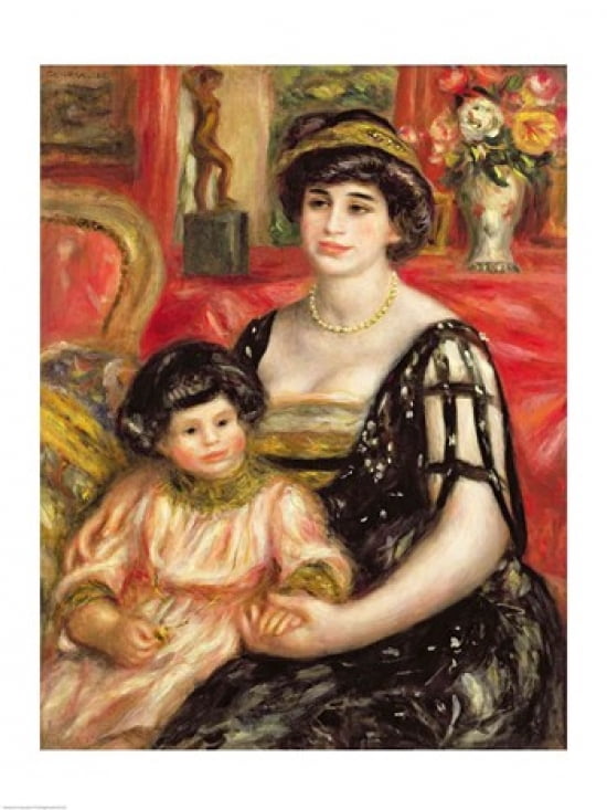 Madame Josse Bernheim-Jeune and her Son Henry 1910 Canvas Art - Pierre-Auguste Renoir (18 x 24)