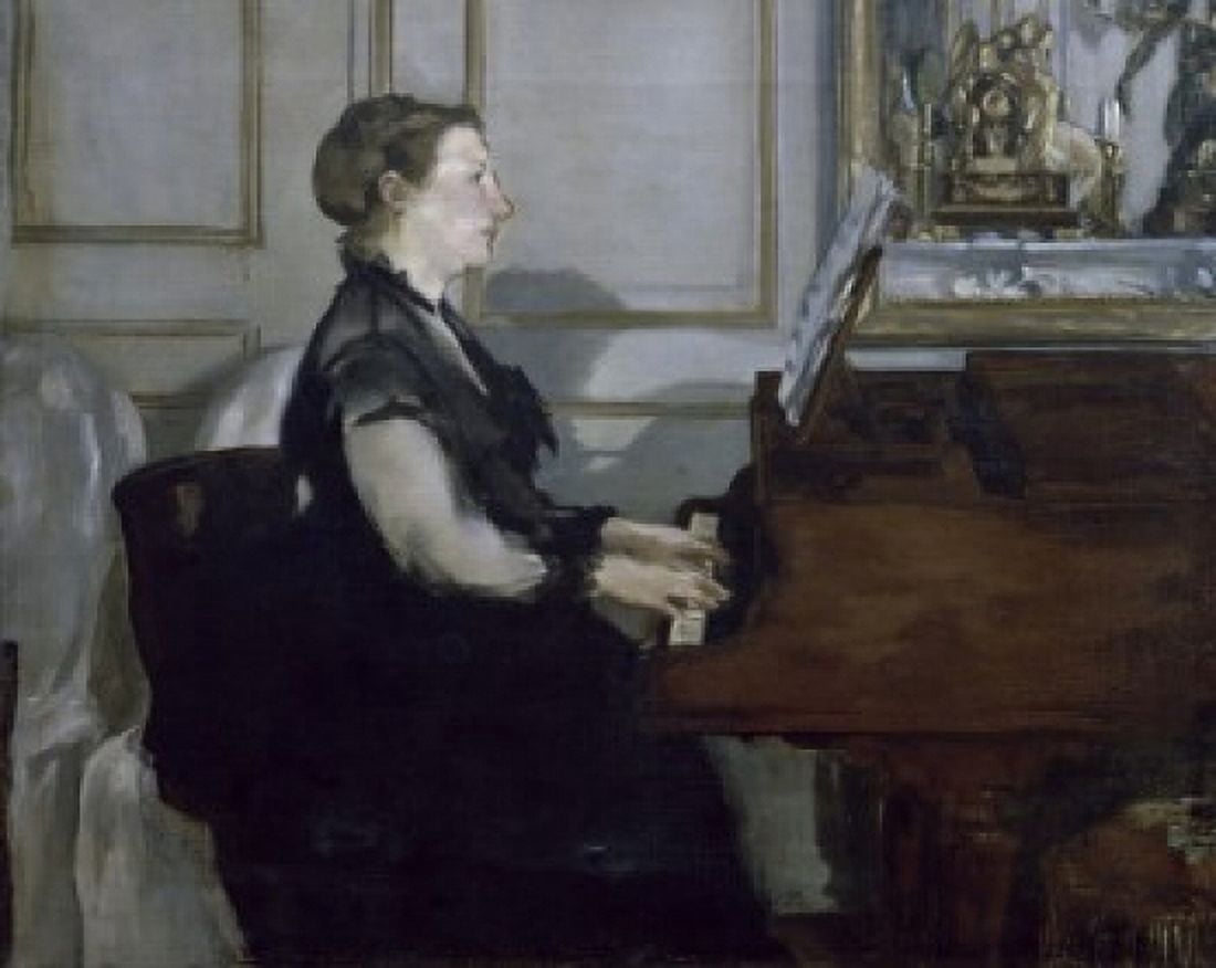 Madame Manet au Piano Edouard Manet (1832-1883French) Musee dOrsay Paris Canvas Art - Edouard Manet (18 x 24)