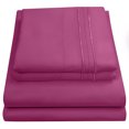 thumbnail image 1 of Madame Marie Contemporary Microfiber Bedroom Solid Color Bed Sheet Set Queen - Berry, 1 of 2