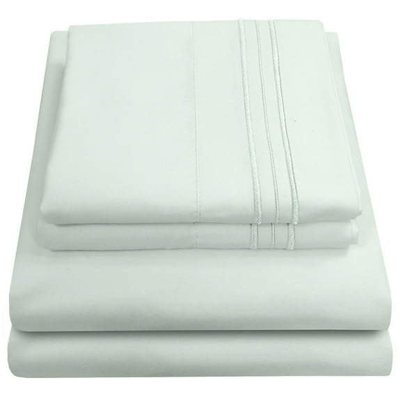 Madame Marie Contemporary Microfiber Bedroom Solid Color Bed Sheet Set Twin - Mint