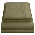 thumbnail image 1 of Madame Marie Contemporary Microfiber Bedroom Solid Color Bed Sheet Set Twin - Olive, 1 of 2
