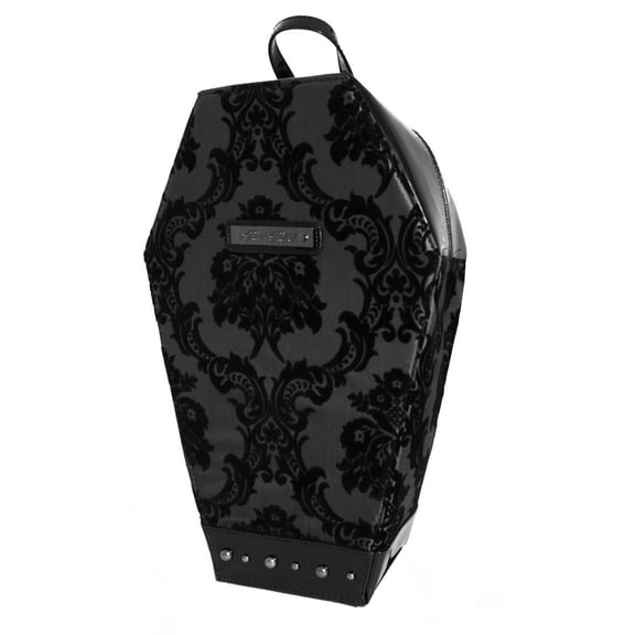 Madame Mistress Damask Black PVC Coffin Backpack by Rock Rebel
