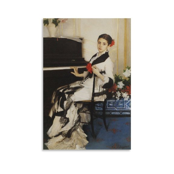 Madame Ramon Subercaseaux 1880-81 Prints By John Singer Sargent Paintings Art Poster Wall Art Poster Scroll Canvas Painting Picture Living Room Decor Home 20x30inch(50x75cm)