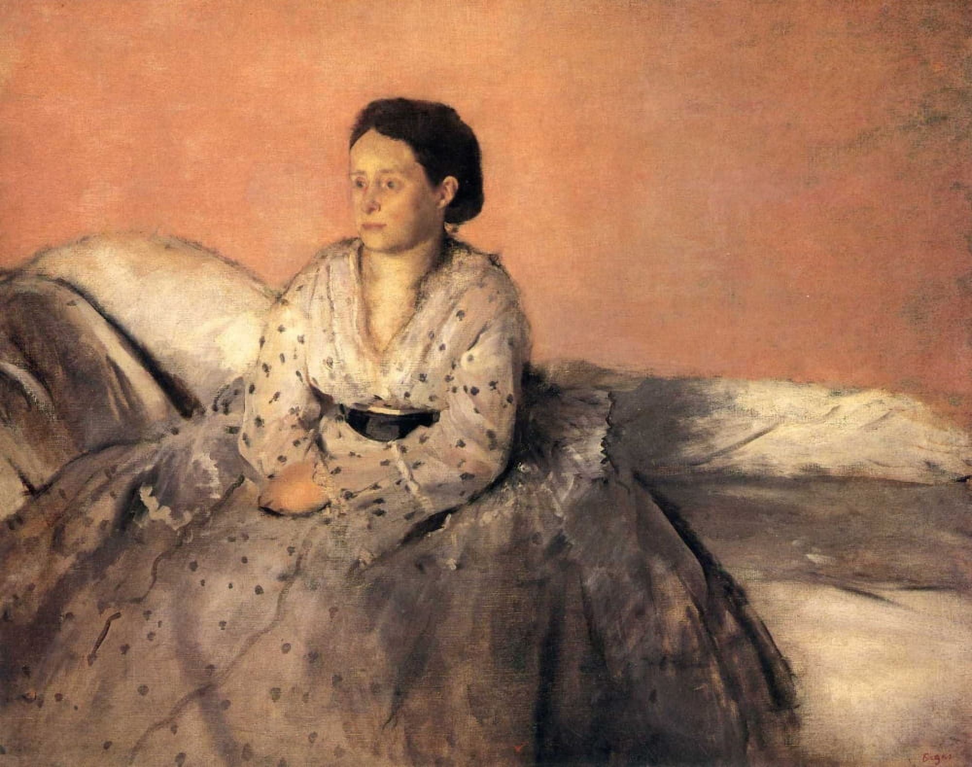 Madame Rene De Gas 1873 Canvas Art - Edgar Degas (24 x 36)