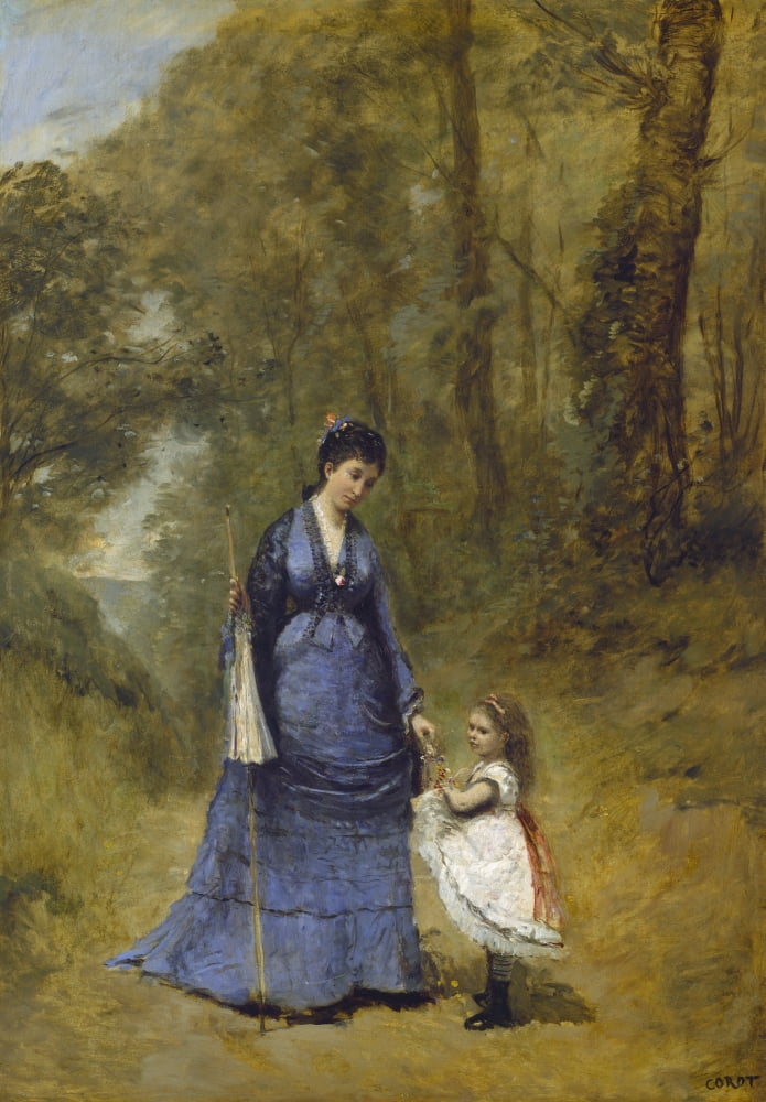 Madame Stumpf And Her Daughter Canvas Art - (24 x 36)