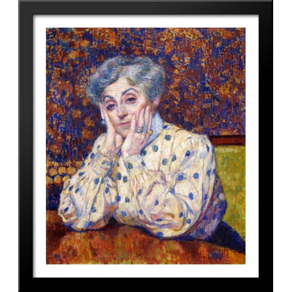 Madame Theo van Rysselberghe 28x32 Large Black Wood Framed Print Art by Theo van Rysselberghe