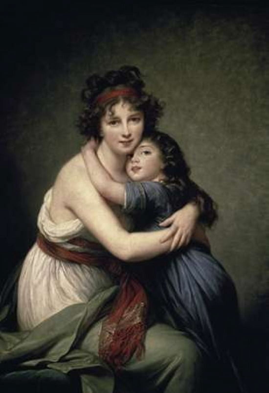 Madame Vigee Le Brun and Her Daughter Canvas Art - Elisabeth Vigee Le Brun (20 x 28)