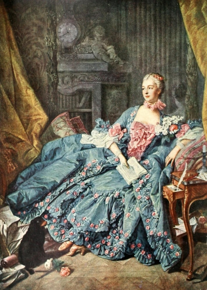 Madame de Pompadour The Worlds Greatest Paintings 1934 Canvas Art - FranÔø?ois Boucher (24 x 36)