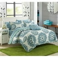 thumbnail image 1 of Madarcos Super Soft Microfiber Printed Medallion Reversible Geometric Printed Backing Quilt Set - Green - Large, Full & Queen - 4 Piece, 1 of 1