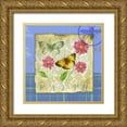 thumbnail image 1 of Maday, Jane 12x12 Gold Ornate Wood Framed with Double Matting Museum Art Print Titled - Papillon Plaid II, 1 of 4