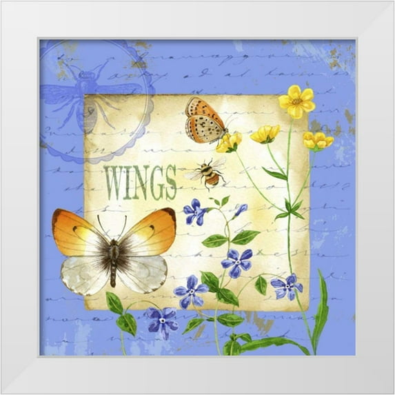 Maday, Jane 12x12 White Modern Wood Framed Museum Art Print Titled - Butterfly Meadow I