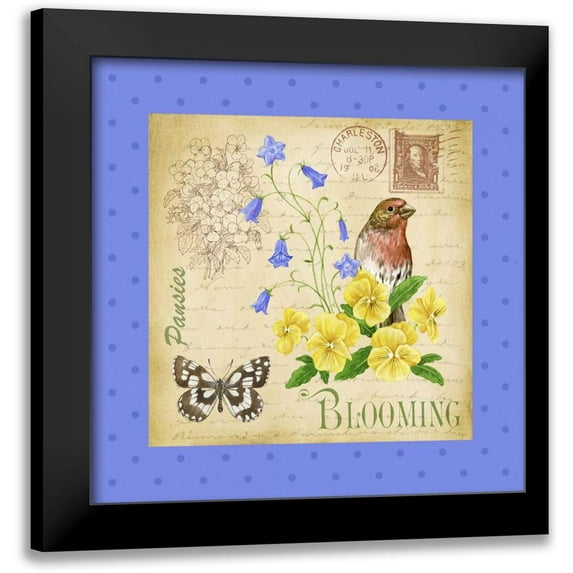 Maday, Jane 15x15 Black Modern Framed Museum Art Print Titled - Blooming Garden IV