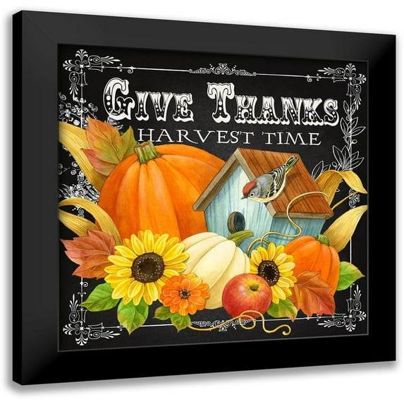Maday, Jane 20x20 Black Modern Framed Museum Art Print Titled - Harvest Greetings II