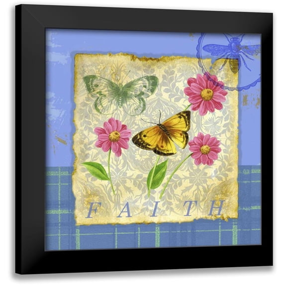 Maday, Jane 20x20 Black Modern Framed Museum Art Print Titled - Papillon Plaid II