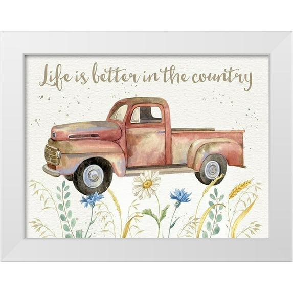 Maday, Jane 24x19 White Modern Wood Framed Museum Art Print Titled - Nostalgic Farm II