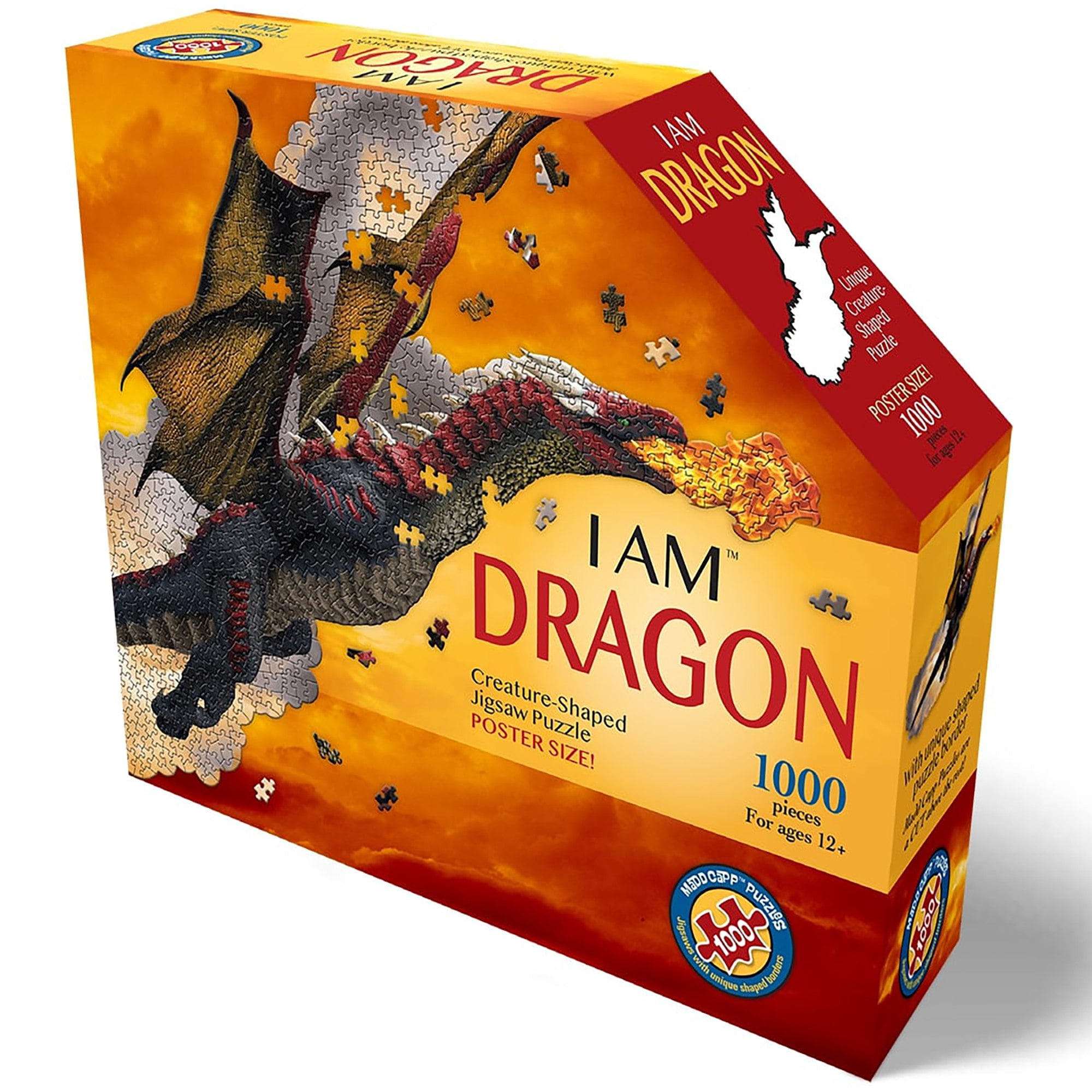 Madd Capp: I Am Dragon - 1000 Piece Dragon Shaped Jigsaw Puzzle, 41x20 ...