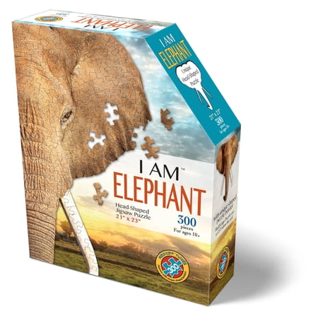 Madd Capp Puzzles - I AM Elephant - 300 Pieces - Animal Shaped Jigsaw Puzzle