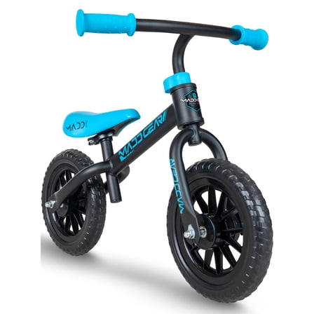 Toddler Balance Bike – Lightweight No Pedal First Bike for Ages 18 Months to 4 Years – Adjustable Seat – Maintenance-Free 10" Tires – Madd Gear My 1st BMX Balance Bike - Black / Blue
