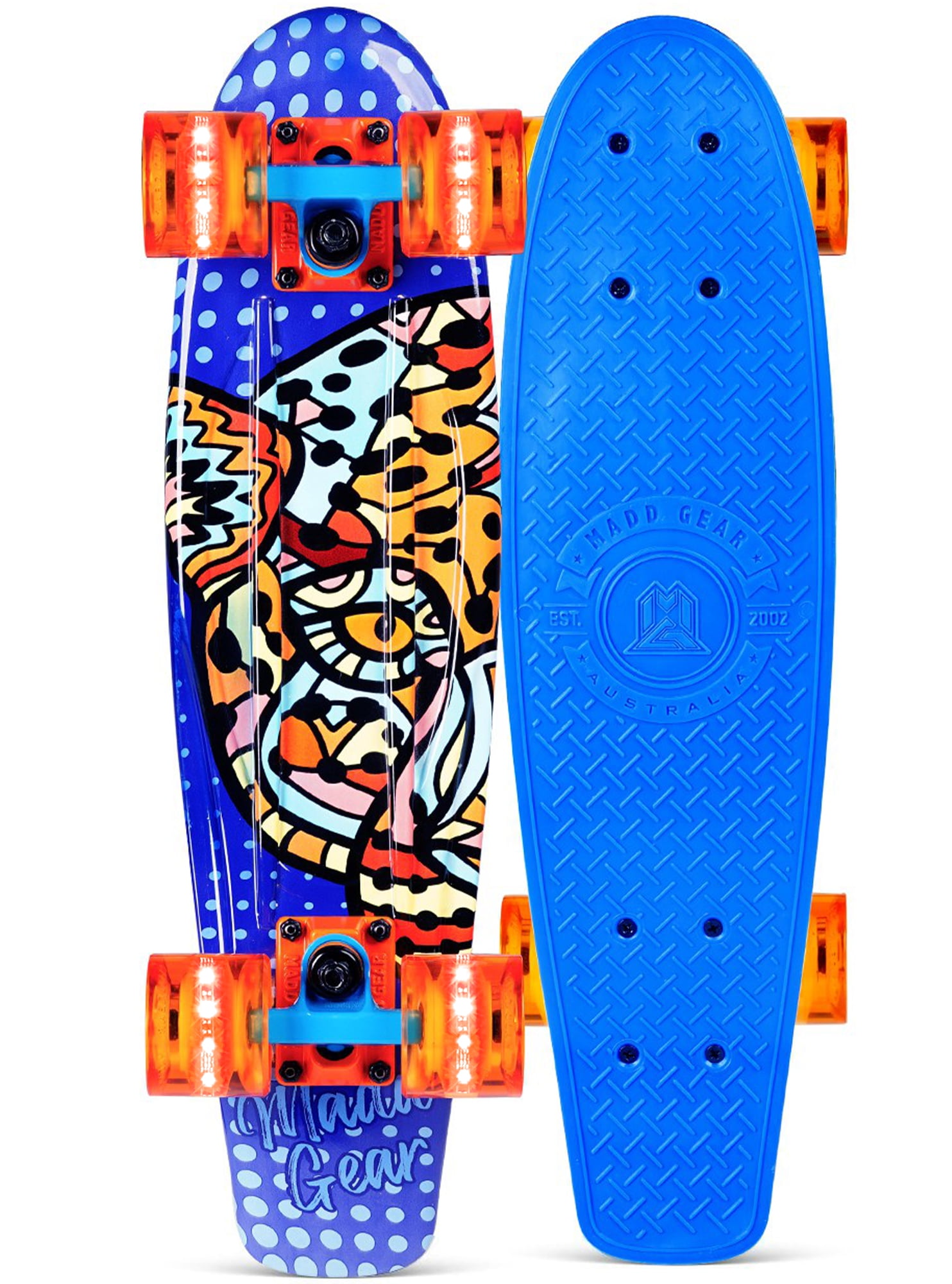Madd Gear 22" Retro Beginner Skateboard Mini Cruiser- mm Wheels - Sahara- Beginner Penny Style Board - Walmart.com