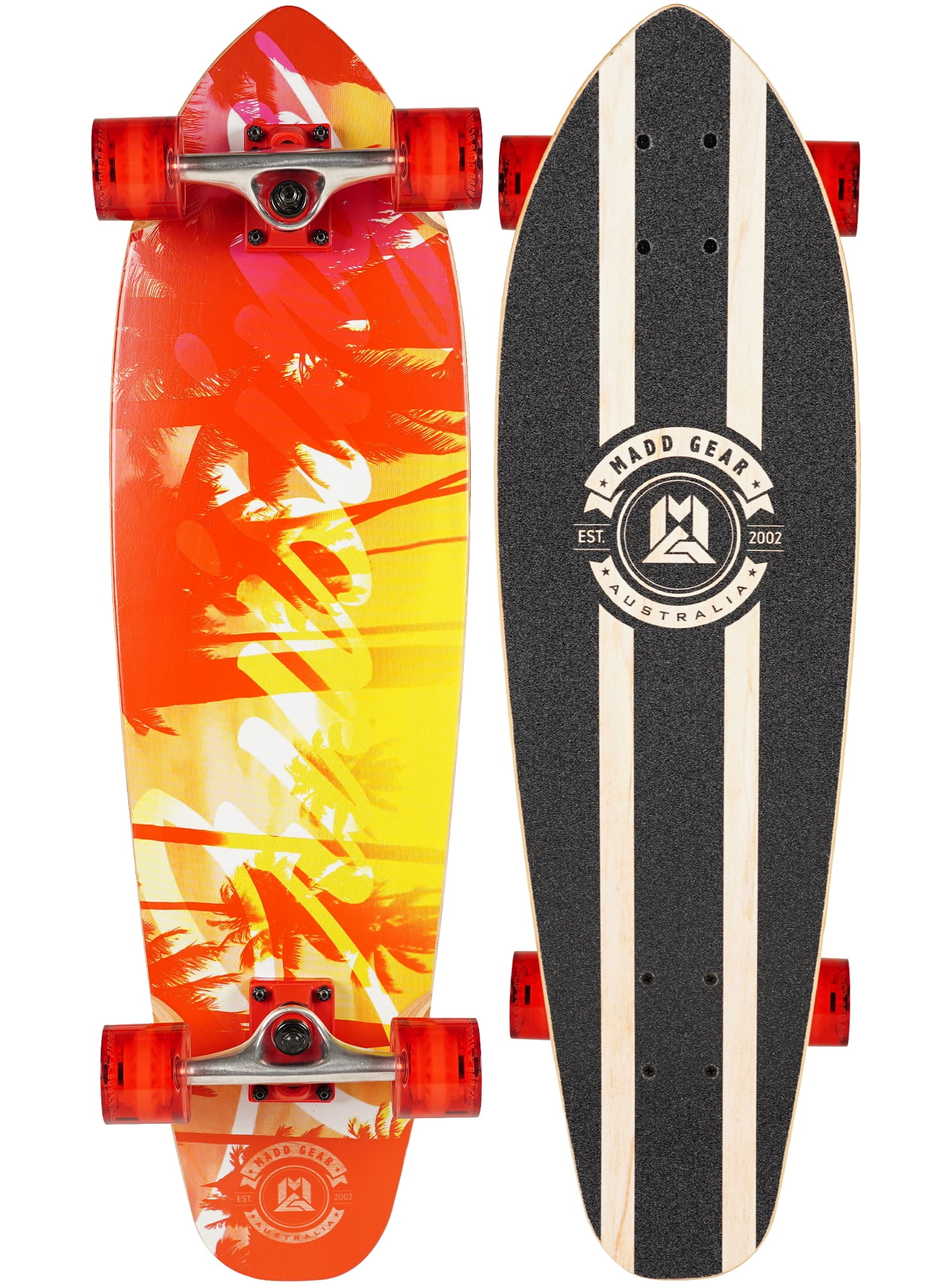 Madd Gear 32" Cruiser Complete Skateboard Maple Deck Smooth 62mm Wheels Fast ABEC 7 Bearings