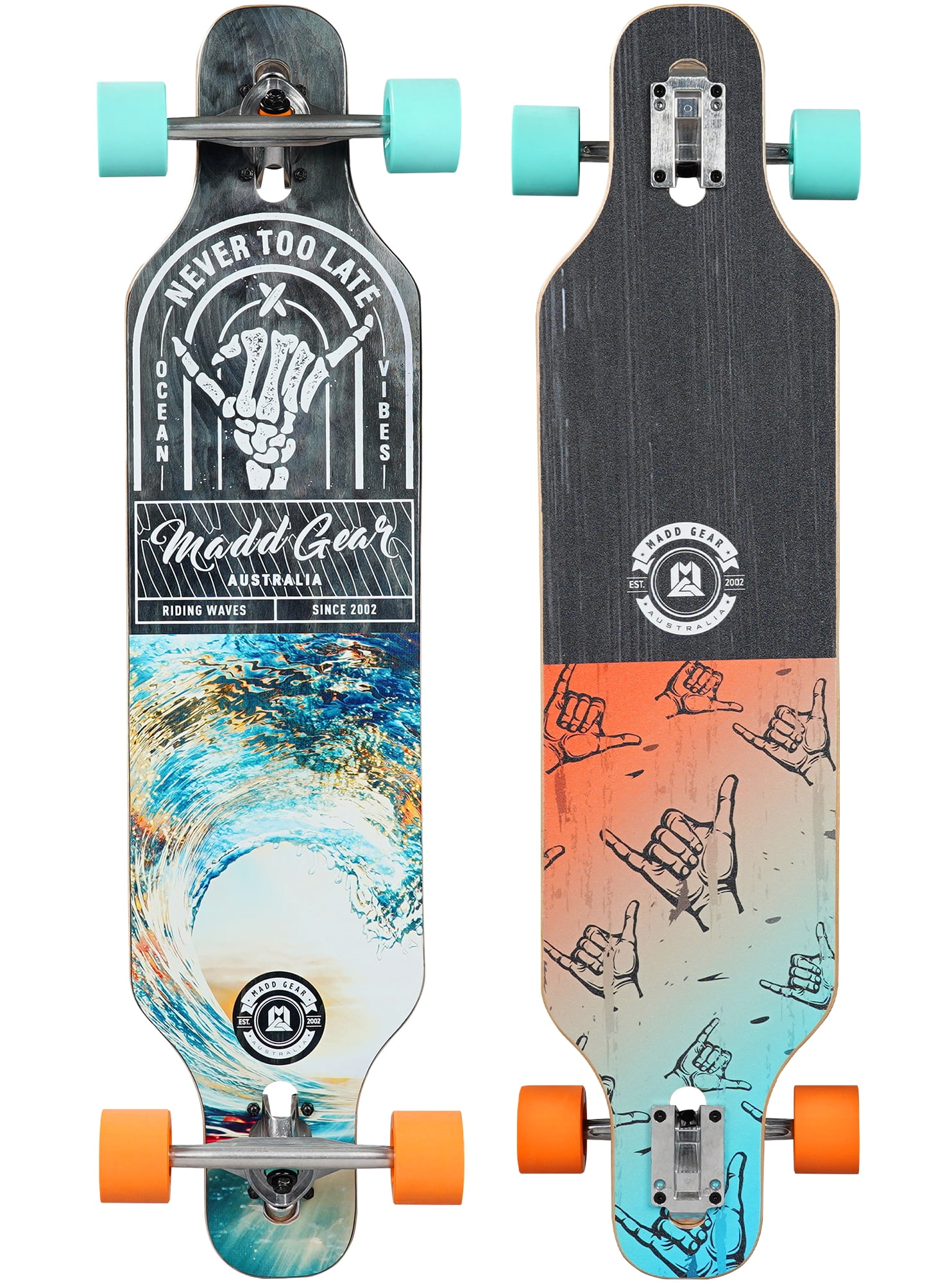 Madd Gear 38" Drop Through Longboard Skateboard 70 mm Wheels ABEC 7