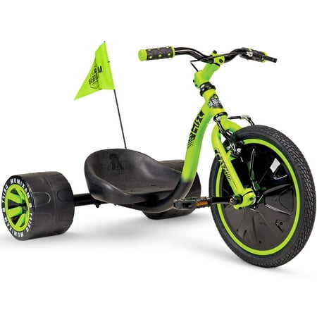 Madd Gear Drift Trike Strong Steel Frame Tricycle Adjustable Seat Black Green Machine 5 Years & up