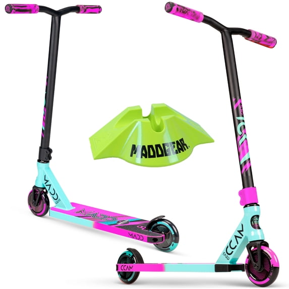 Madd Gear Kick Pro Stunt Scooter for Ages 6 + Strong Aluminum 5" Wide Lightweight Deck - Designed for Skatepark Use