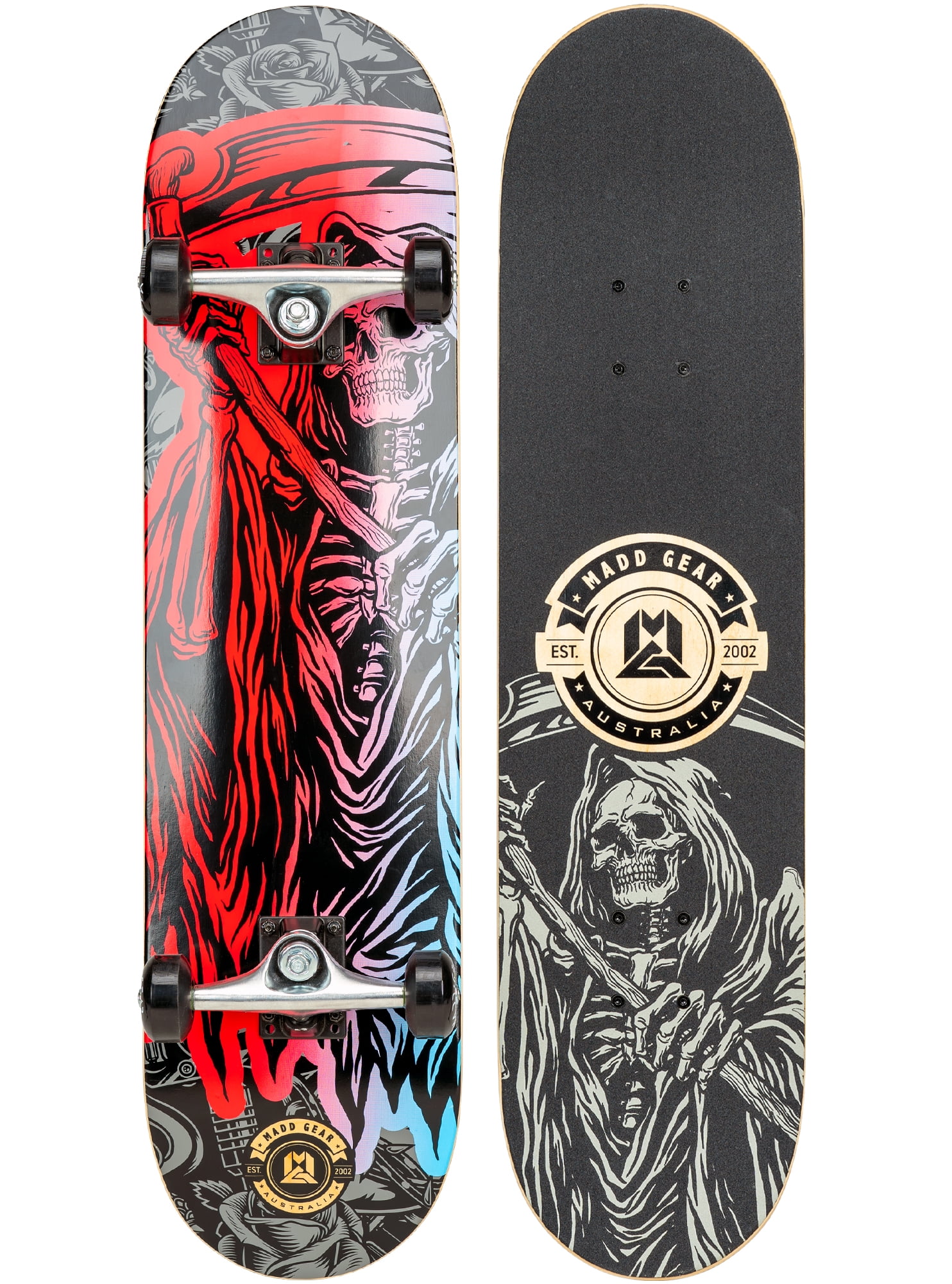 Madd Gear Kickflip 31 x 7.75 Inch Double Kicktail Complete Skateboard with Maple Deck Aluminum Trucks
