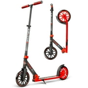 Folding Commuter Kick Scooter for Adults and Teens – Adjustable Handlebar – Big 200mm Wheels – Lightweight Durable Frame – Madd Gear Red Kruzer 200