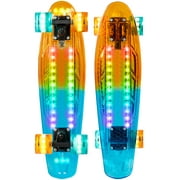 Madd Gear Light-up Skateboard Retro Mini Cruiser 62mm Wheels - Penny Style Complete Board Orange