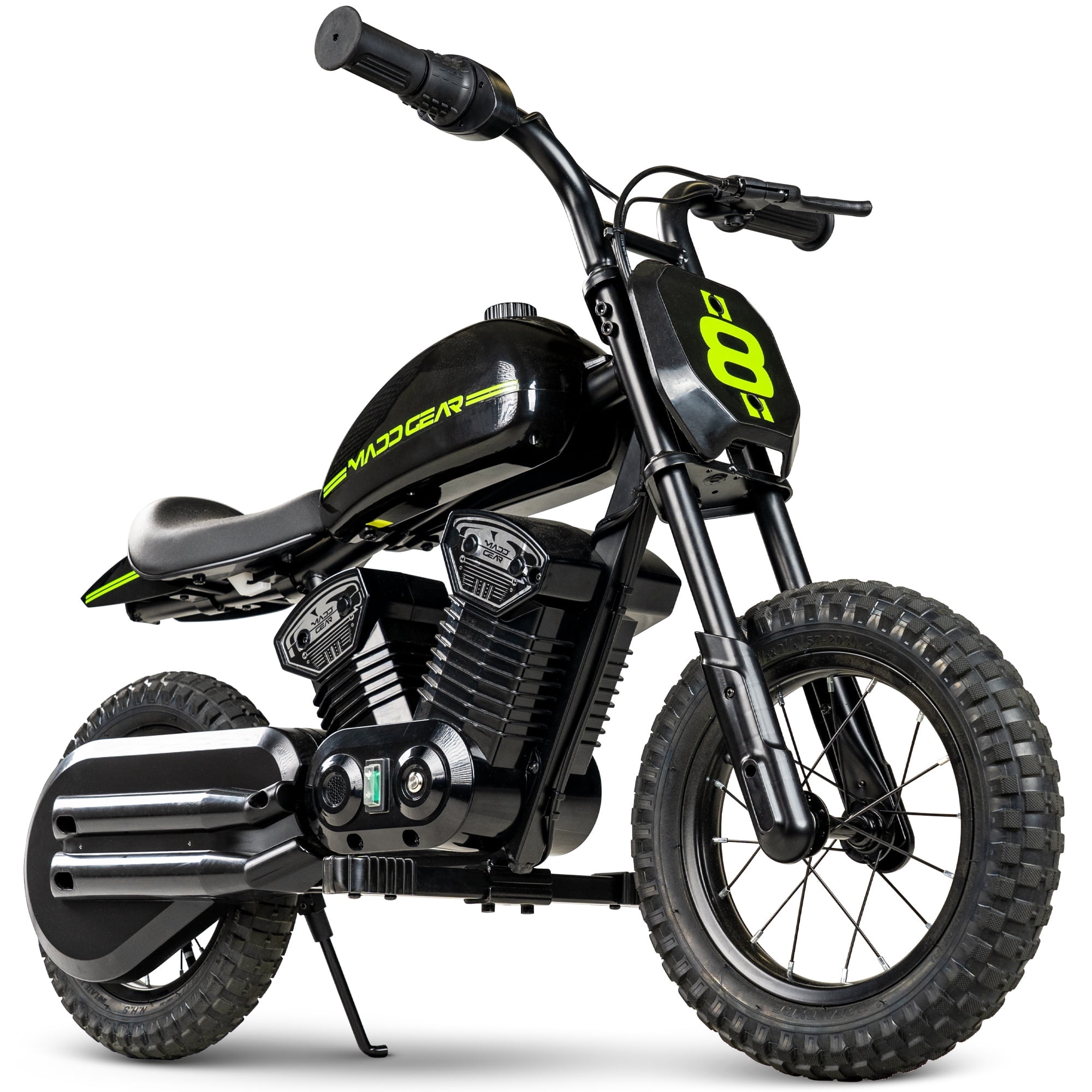 My 1st Mini Electric Dirt Bike by Madd Gear with 24-Volt Battery for Age 5-8 with a 10 mph Max Speed and 12" Wheels