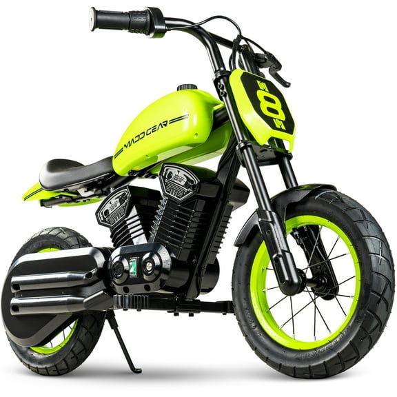 Electric Motorcycle for Kids Ages 58  24V Battery Dual Speed  Madd Gear