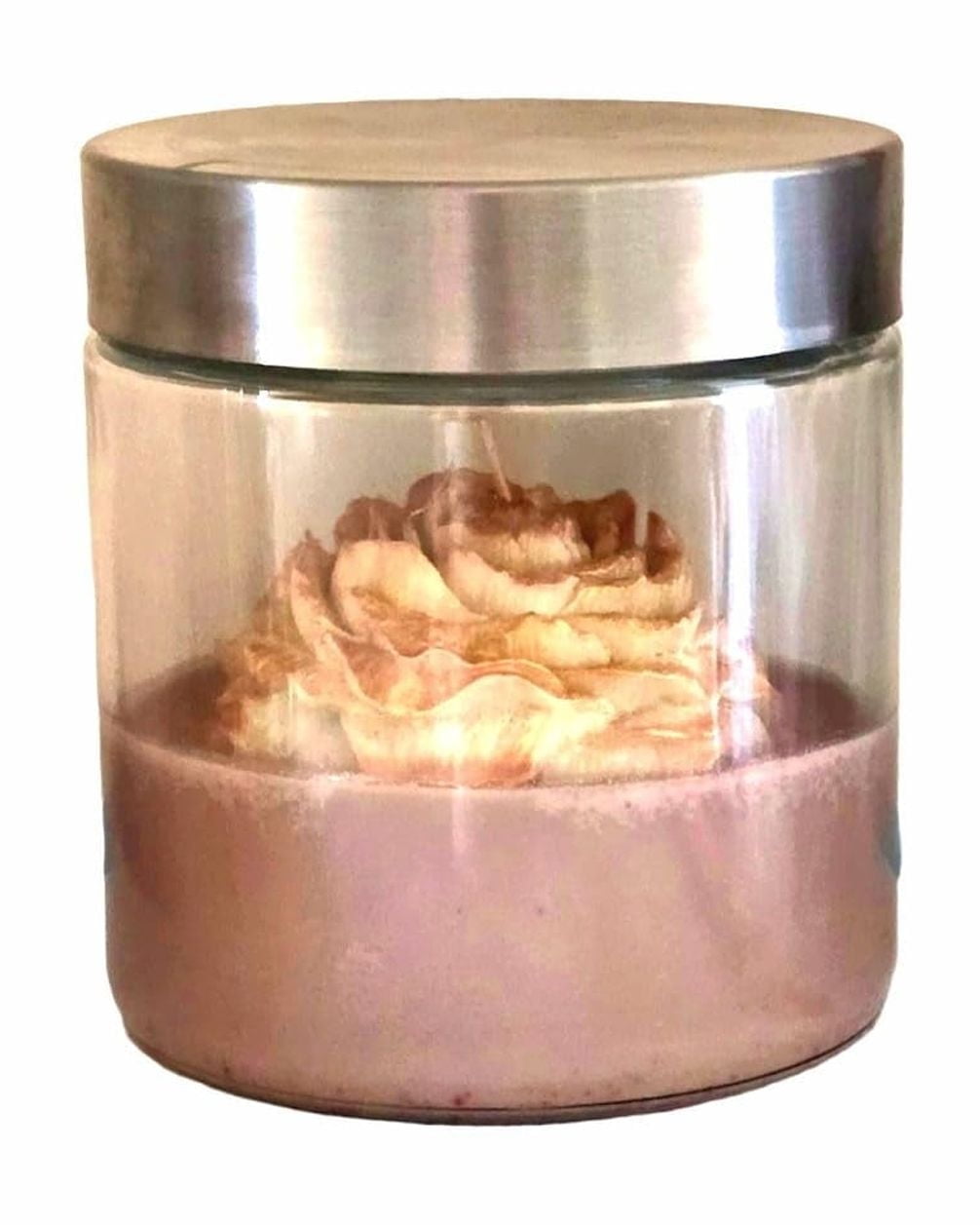 Madd Kreations Almond Macaron Scented Candle, Glass Jar with Metal Lid