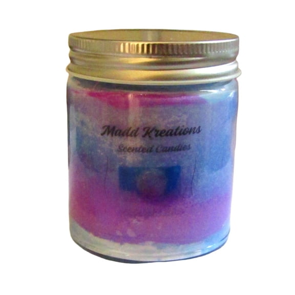 Madd Kreations Scented Candle, Multi-Color Swirl Design, Mason Jar