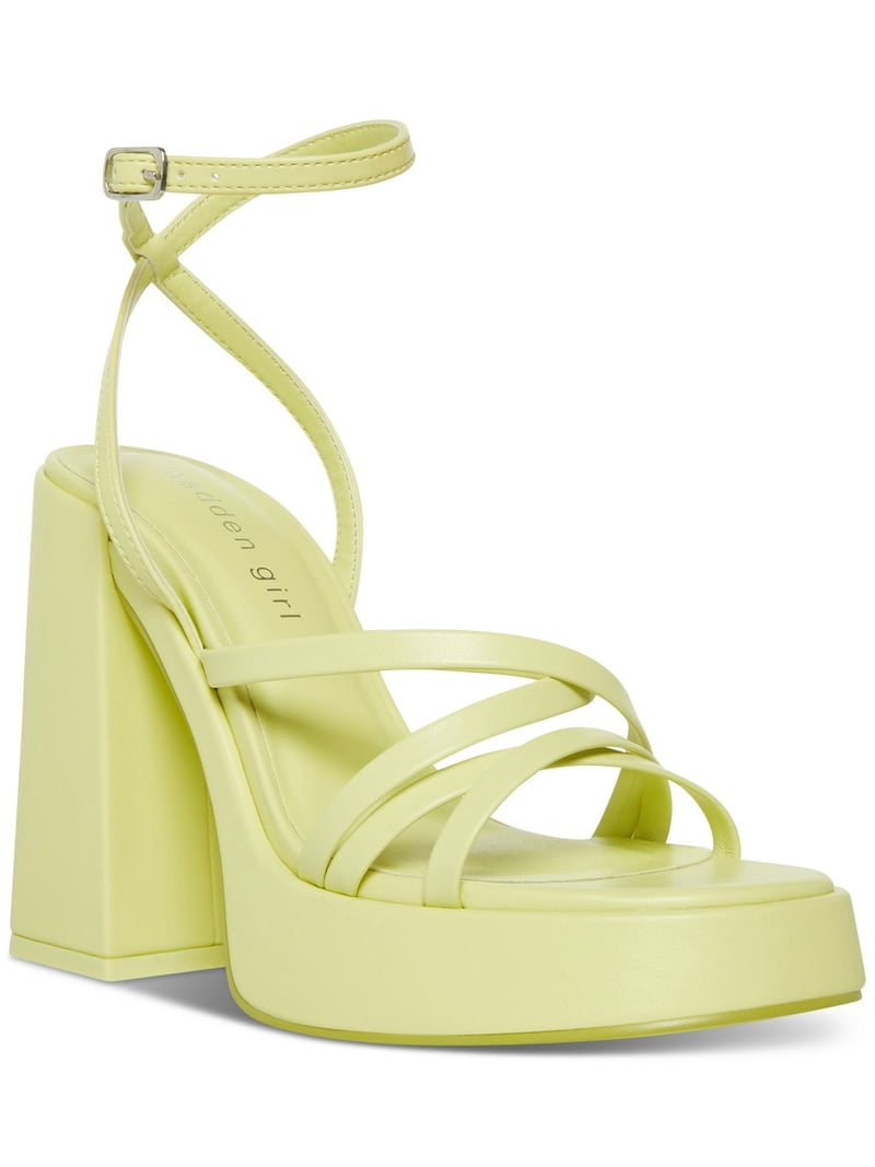 Madden Girl Aces Strappy Platform Dress Sa Lime Green 5.5M