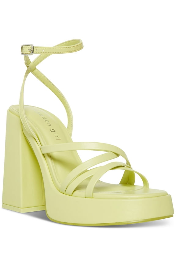 Aces Strappy Platform Dress Sa Lime Green 5.5M