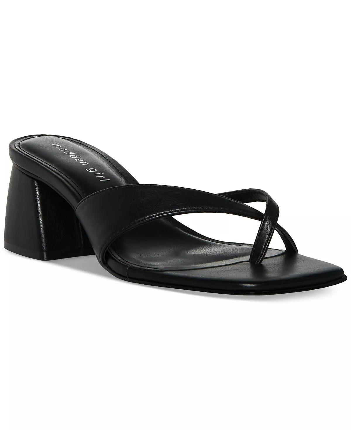 Madden Girl BLACK Women's Cherii Slip-on Thong Dress Sandals, US 10M ...
